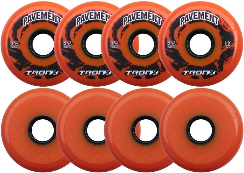TronX Outdoor Pavement Asphalt Inline Roller Hockey Wheels 8 Pack (80mm) - Image 1